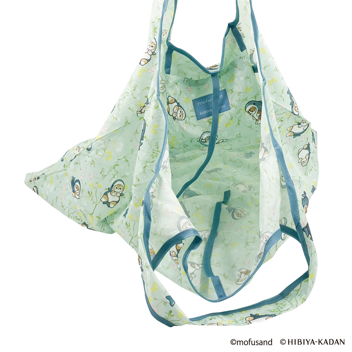 Bolso de compras grande Mofusand x Hibiya Kadan (verde)