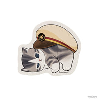 Sticker troquelado mofusand: gatito con sombrero gris