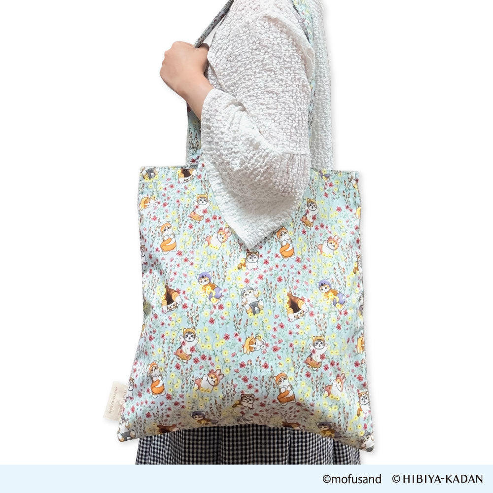 Mofusand × Hibiya Kadan: bolso tote azul