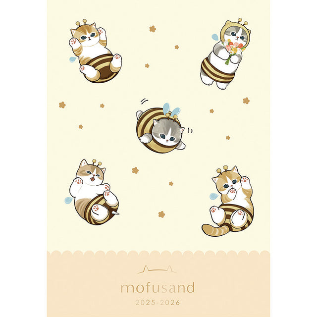 Agenda mensual A6 mofusand con diseño de gatito abeja