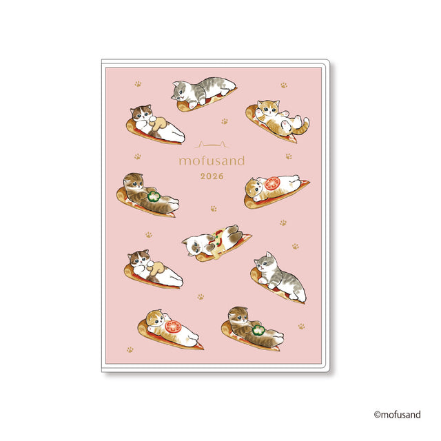 Agenda mensual A6 2026 de mofusand: Gato pizza