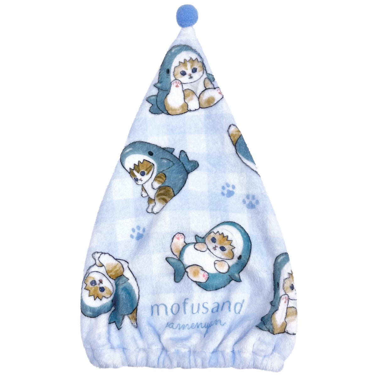 Gorro toalla Mofusand Gatito Tiburón azul