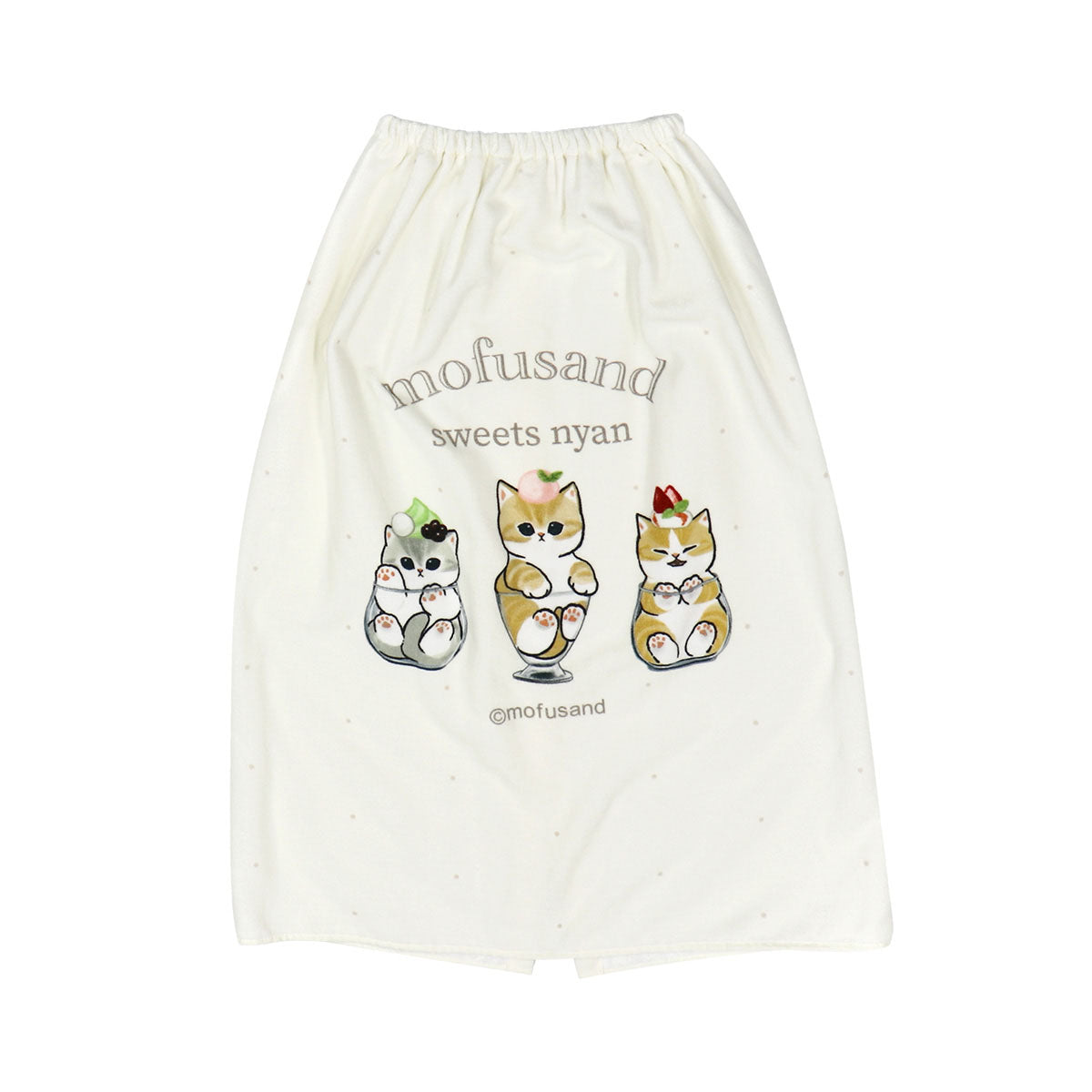 Toalla envolvente Mofusand: gato dulce beige