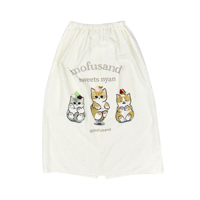 Toalla envolvente Mofusand: gato dulce beige
