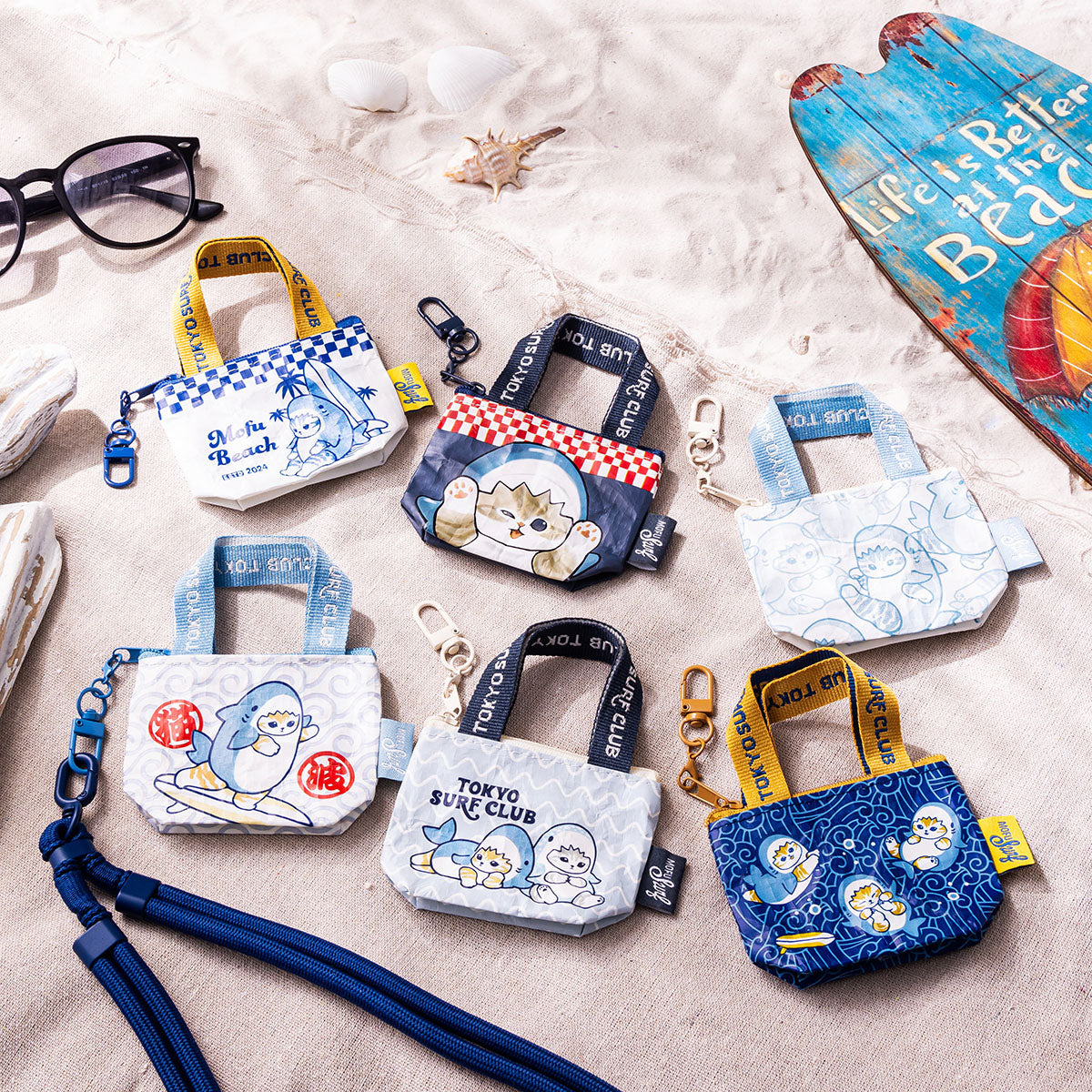 Llavero mini bolso mofusand - Gatito Tiburón