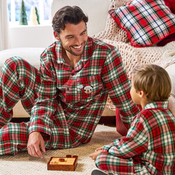 Pijama navideño a cuadros de Santa Mickey Mouse