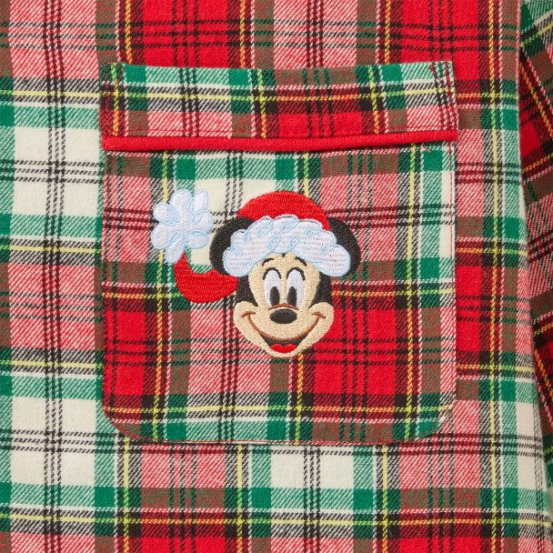 Pijama navideño a cuadros de Santa Mickey Mouse