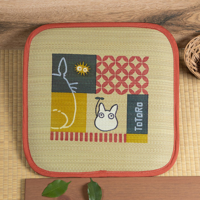 Cojín de asiento de igusa de Totoro Retro