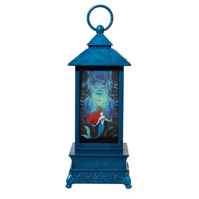 Farol iluminado con glitter de La Sirenita