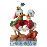 Figura Donald Duck y Daisy Duck bajo el muérdago