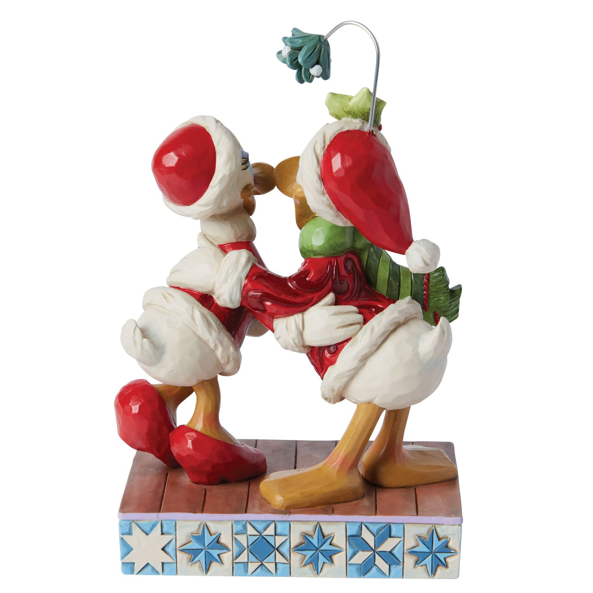 Figura Donald Duck y Daisy Duck bajo el muérdago