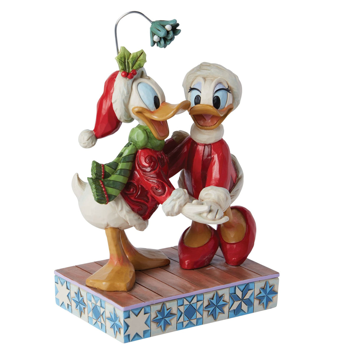 Figura Donald Duck y Daisy Duck bajo el muérdago