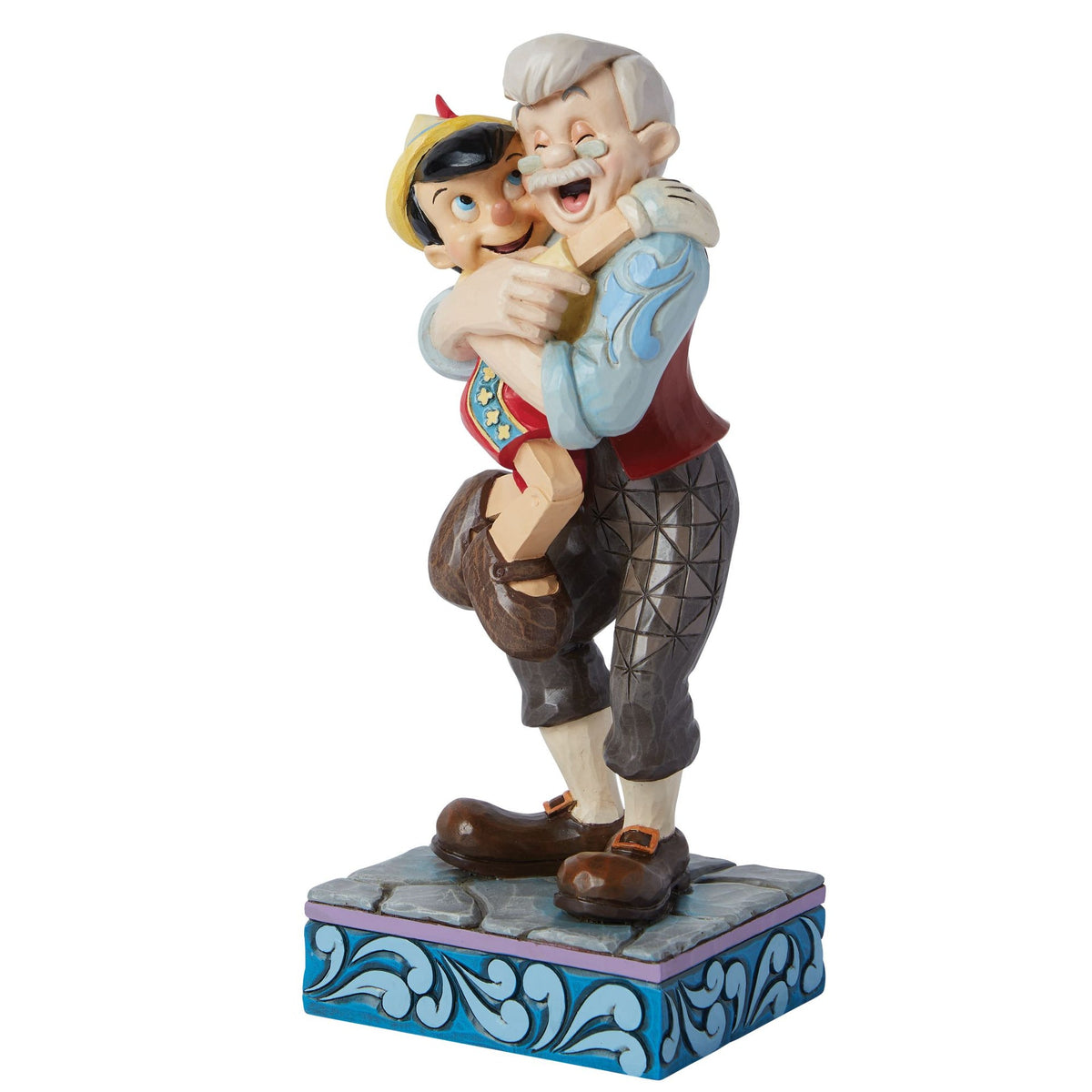 Figura Geppetto y Pinocho abrazados