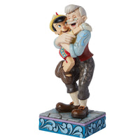 Figura Geppetto y Pinocho abrazados