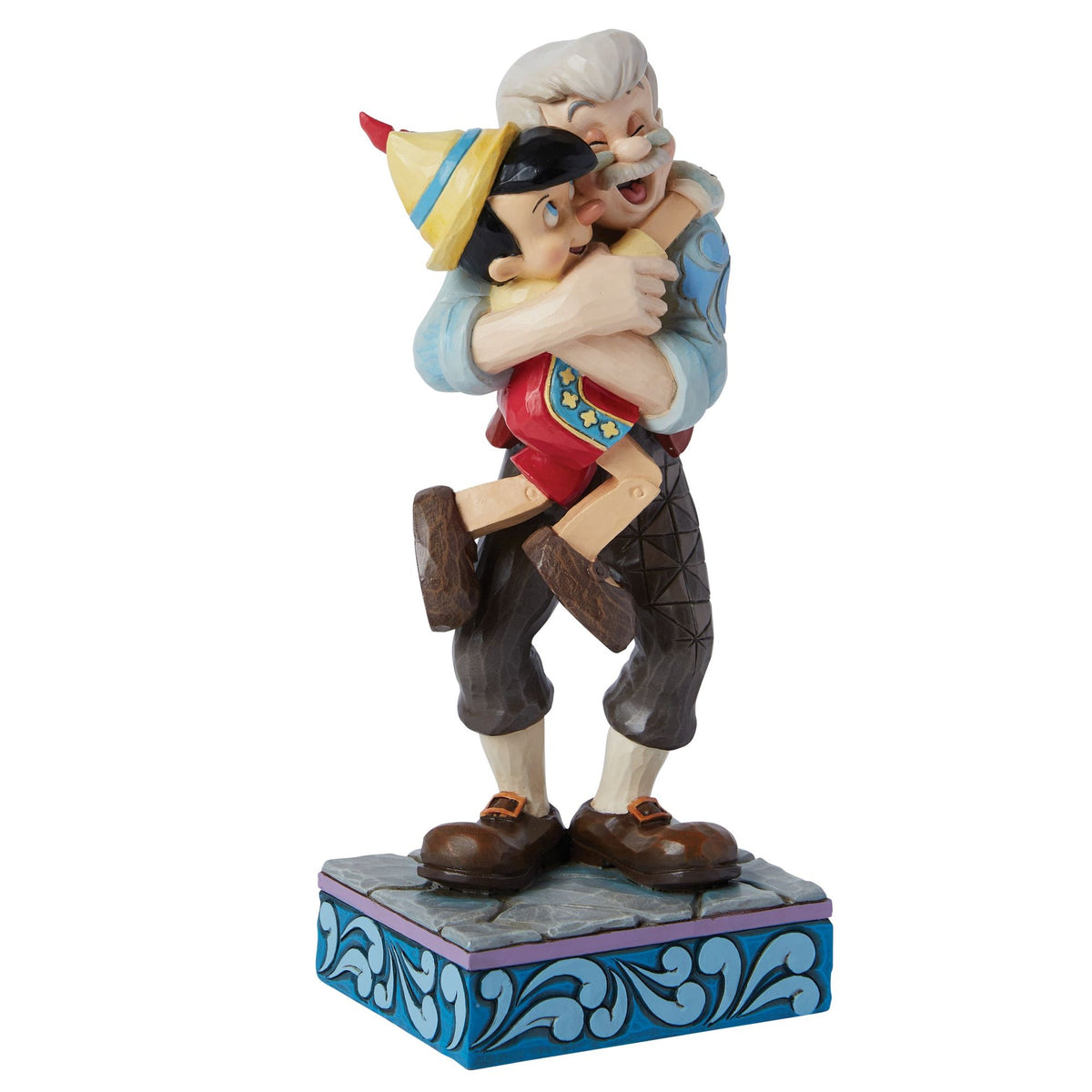Figura Geppetto y Pinocho abrazados