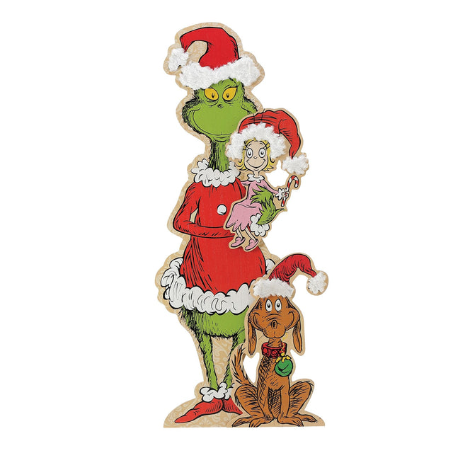 Decoración de piso del Grinch tipo caballete