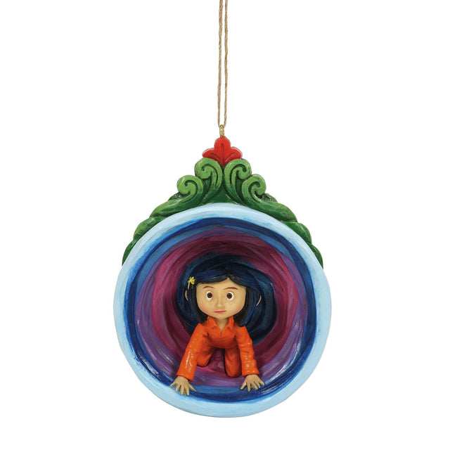 Coraline en túnel morado | Adorno colgante