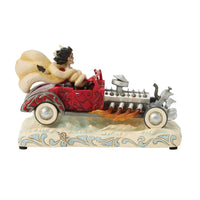 Figura musical de Cruella de Vil en su auto