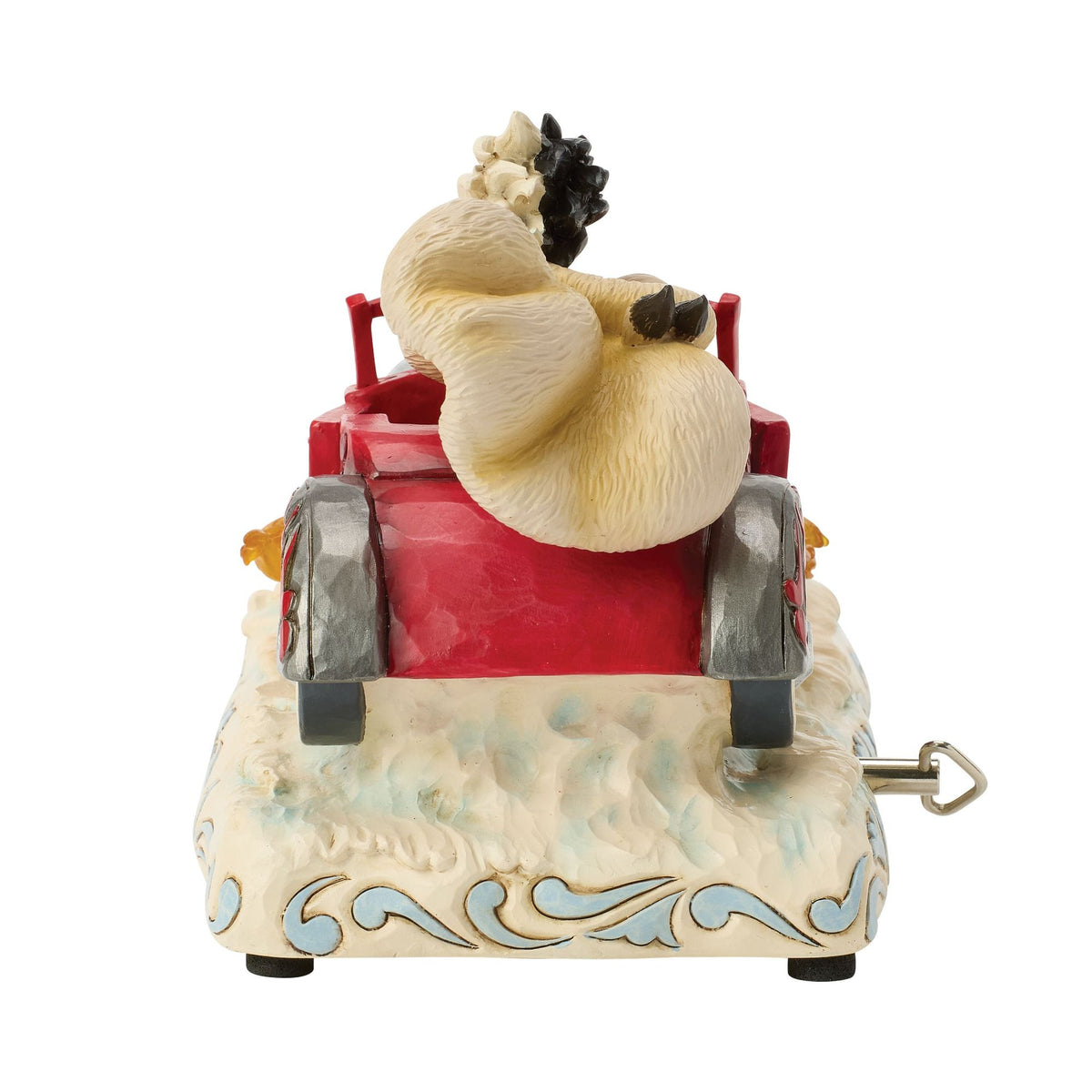 Figura musical de Cruella de Vil en su auto