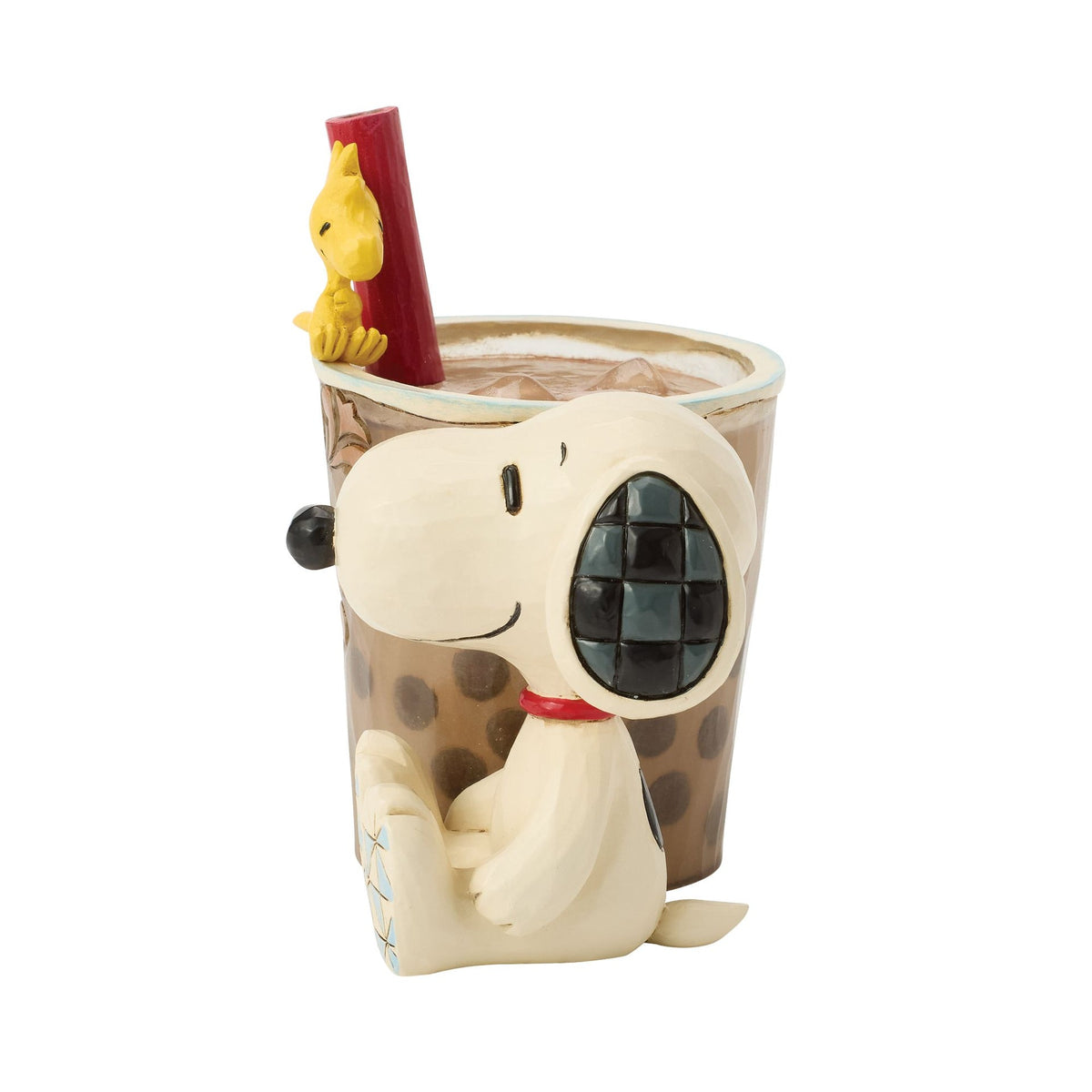 Figura Snoopy y Woodstock con té de burbujas