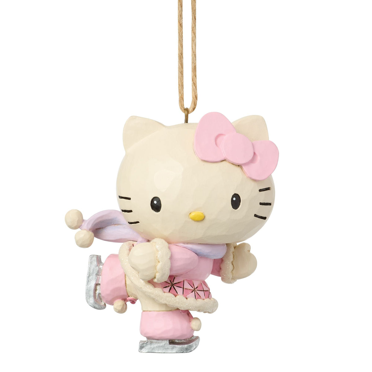 Adorno navideño Hello Kitty patinando sobre hielo