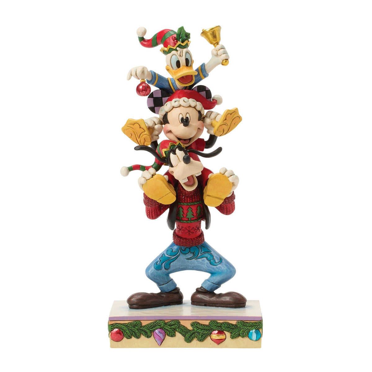Figura Disney Traditions: Mickey, Donald y Goofy apilados