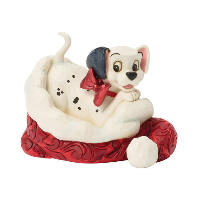 Figura de dálmata con gorro de Santa