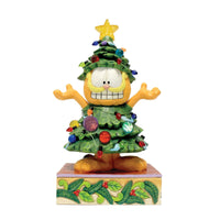 Figura LED de Garfield disfrazado de árbol navideño