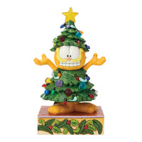 Figura LED de Garfield disfrazado de árbol navideño