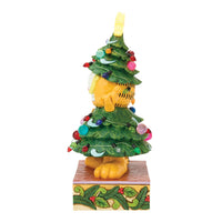 Figura LED de Garfield disfrazado de árbol navideño