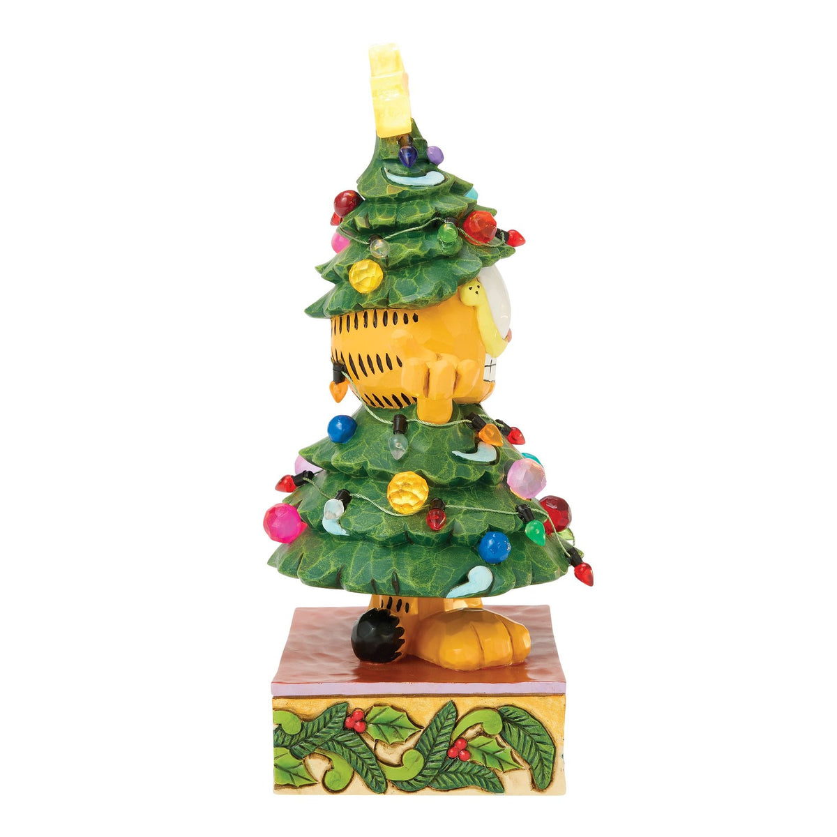 Figura LED de Garfield disfrazado de árbol navideño