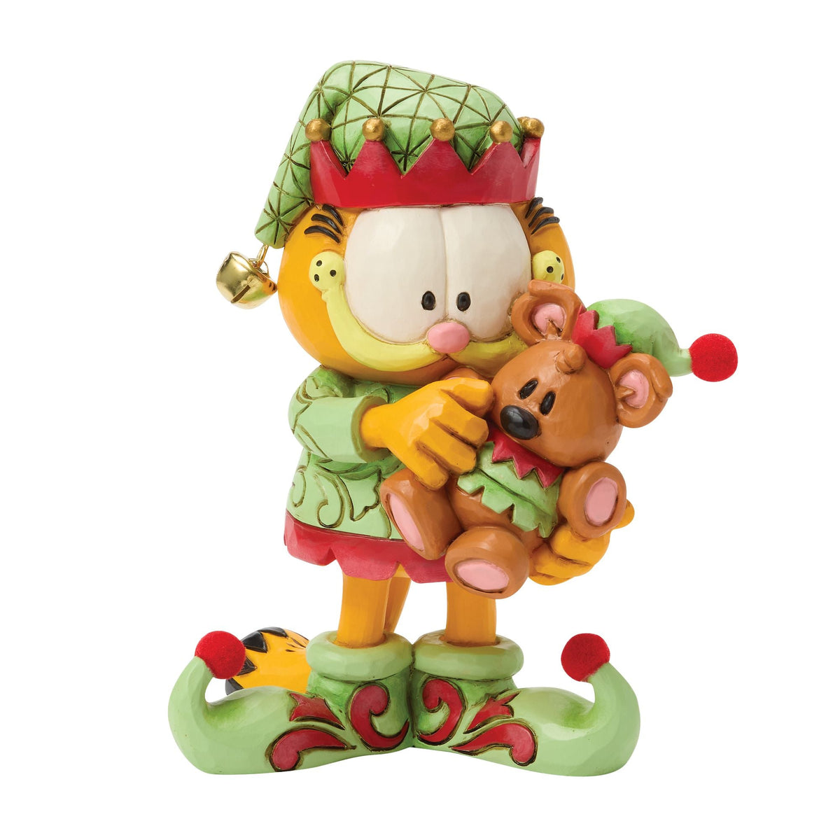 Figura de Garfield y Pooky vestidos de elfos