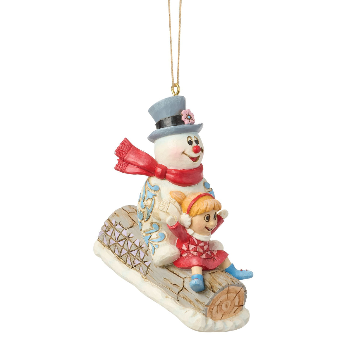 Adorno colgante Frosty y Karen en trineo