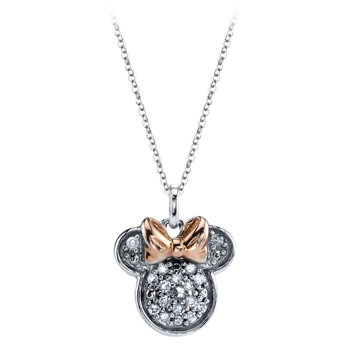 Collar con ícono de Minnie Mouse y diamante