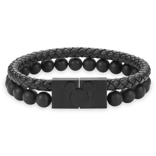 Pulsera de cuero y ágata de Mickey Mouse