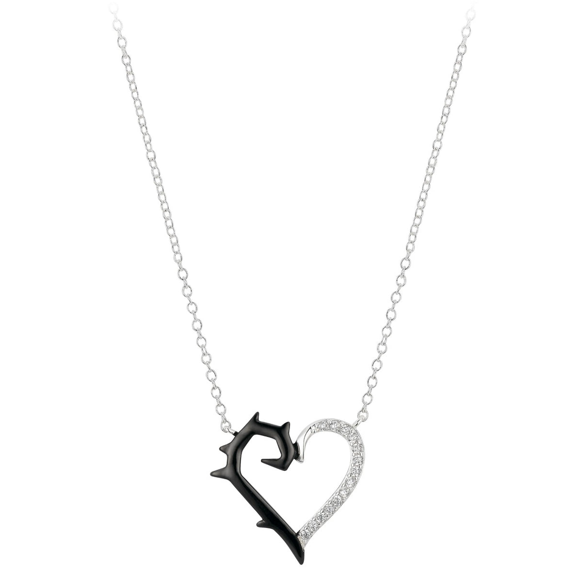 Collar con colgante de corazón y espinas de Maleficent