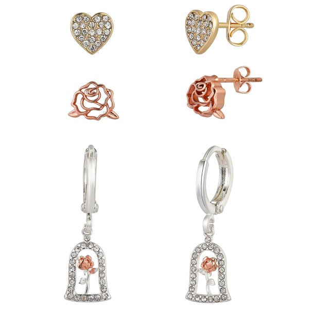 Set de aros de la rosa de Beauty and the Beast