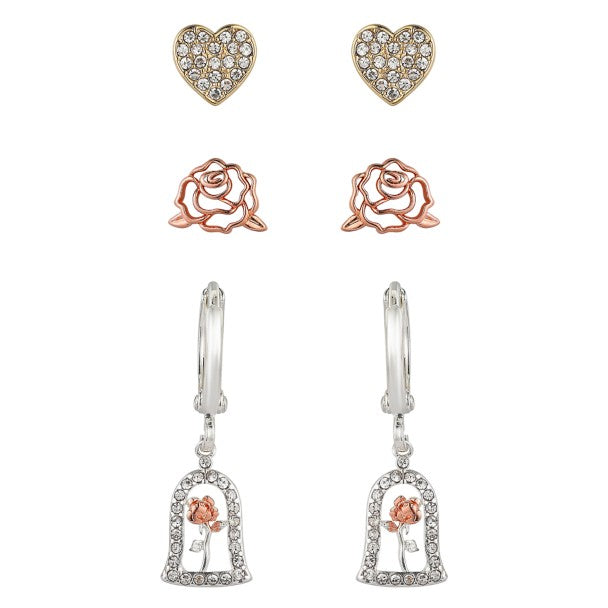 Set de aros de la rosa de Beauty and the Beast