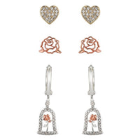 Set de aros de la rosa de Beauty and the Beast