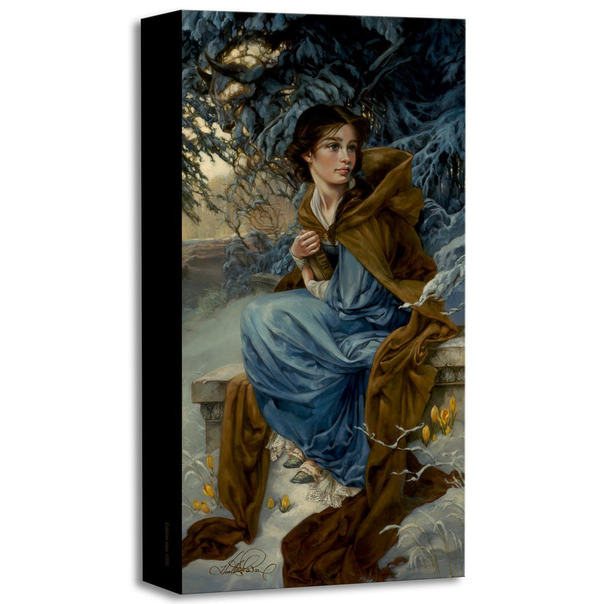 Love Blooms in Winter: cuadro giclée sobre lienzo