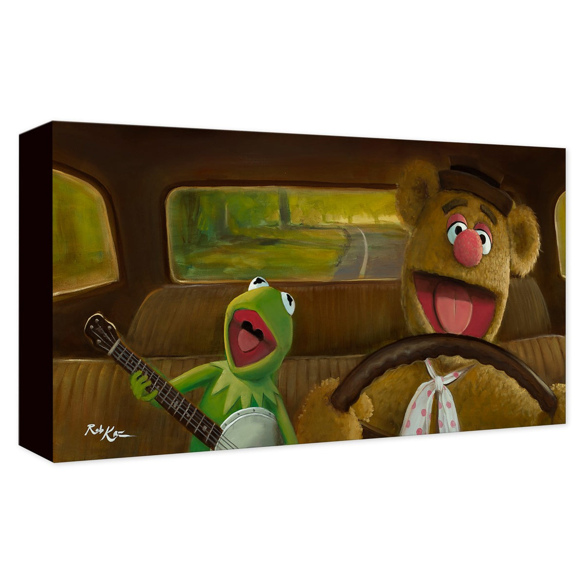 Kermit y Fozzie: «Movin' Right Along» en lienzo