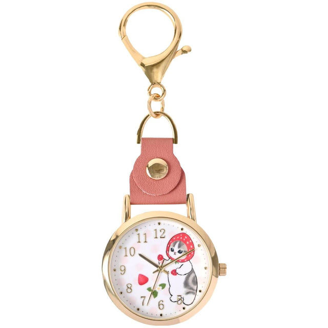 Reloj con llavero Mofusand de gatito frutilla