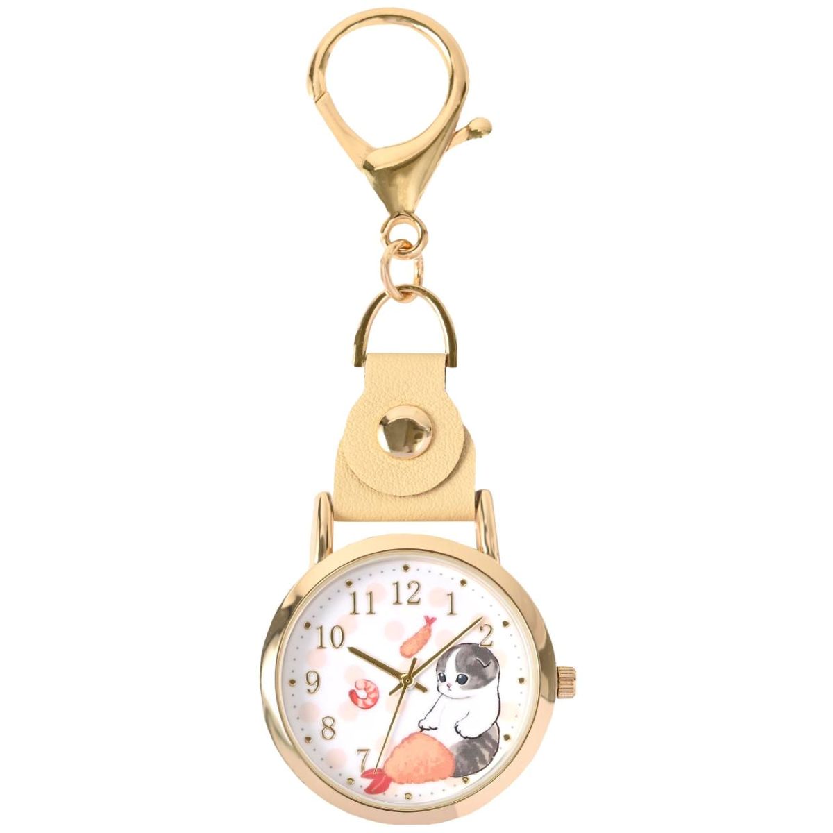 Reloj de llavero mofusand: gatito camarón