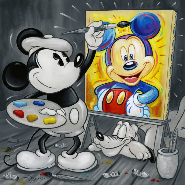 Mickey pinta a Mickey: cuadro en lienzo de edición limitada