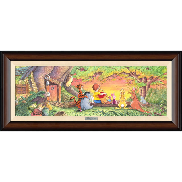 Cuadro enmarcado Winnie the Pooh: Atardecer en el bosque