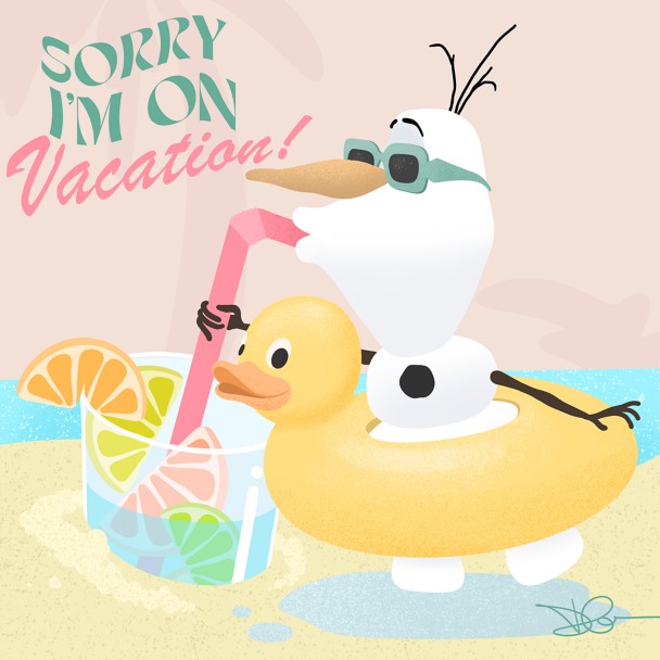 Cuadro de Olaf «¡Perdón, estoy de vacaciones!»