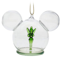 Adorno de vidrio personalizable de Tinker Bell y Mickey