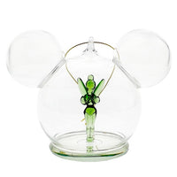 Adorno de vidrio personalizable de Tinker Bell y Mickey