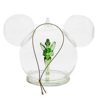 Adorno de vidrio personalizable de Tinker Bell y Mickey