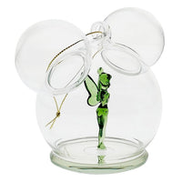 Adorno de vidrio personalizable de Tinker Bell y Mickey